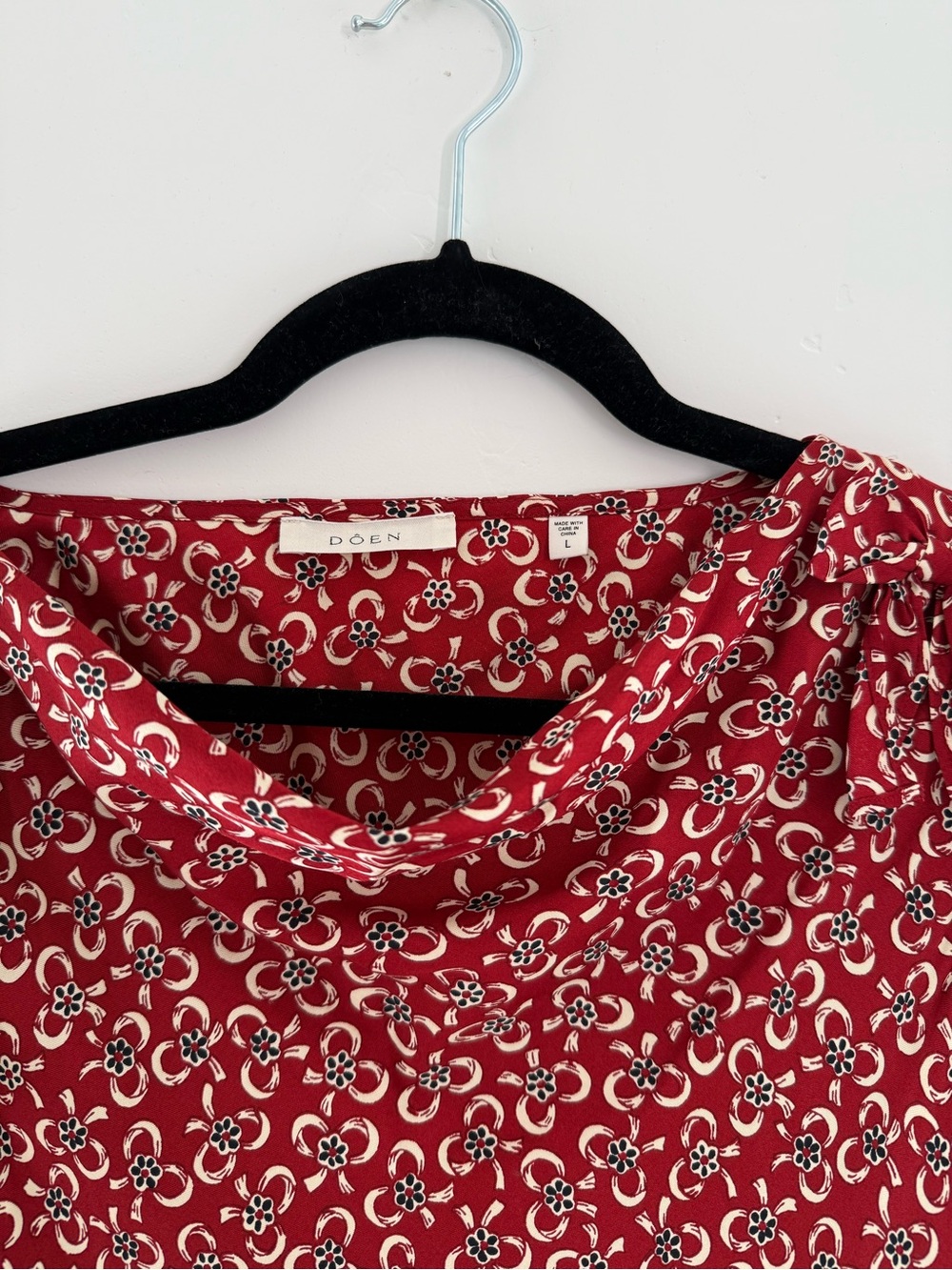 Doen Red Floral Puff-Sleeve Maxi Dress Theodora - Picture 3 of 5
